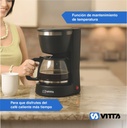 Cafetera De Filtro Semi-auto Vitta 6 Tazas Caf-cm08000t001 Negro