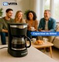 Cafetera De Filtro Semi-auto Vitta 6 Tazas Caf-cm08000t001 Negro
