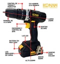 Taladro Atornillador 12v Konan 10mm 2 Baterias Percutor - Negro