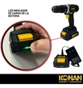 Taladro Atornillador 12v Konan 10mm 2 Baterias Percutor - Negro