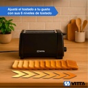 Tostadora Vitta 2 Panes 6 Niveles Full Negra Plateado