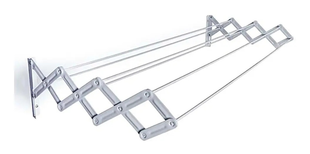 Tendedero Tender Mor De Pared Ropa Plegable Acero 1 Metro Blanco