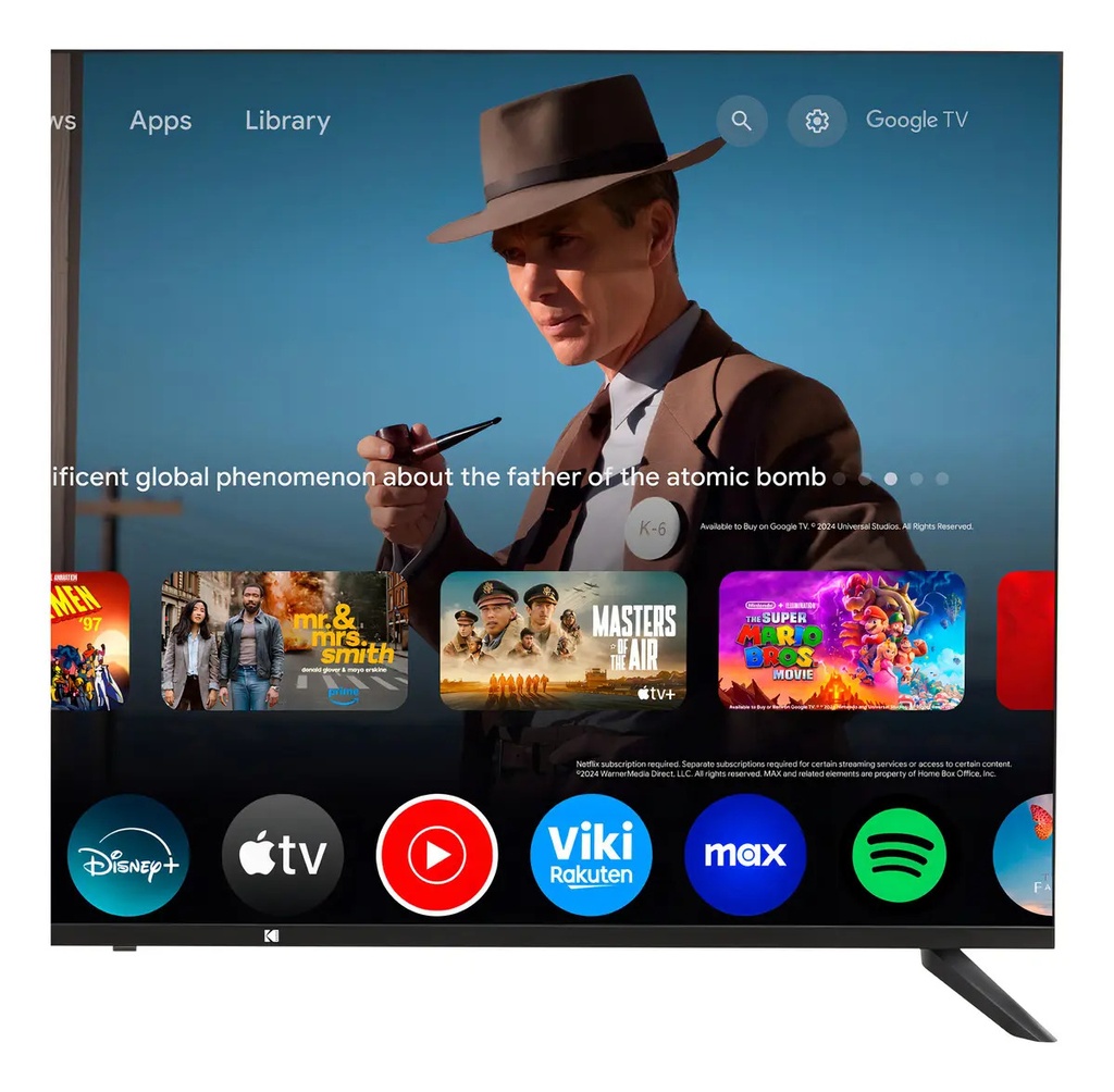 Smart Tv Kodak 50 Pulgadas Qled Colores Más Brillantes Y Negros Más Intensos 4k Uhd Google Tv Kd-50st005-2q