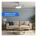 Ventilador Kanji De Techo Retractil C/luz Calida Y Fria 6vel 1.07 M 50 Plateado Transparentes Plástico 4