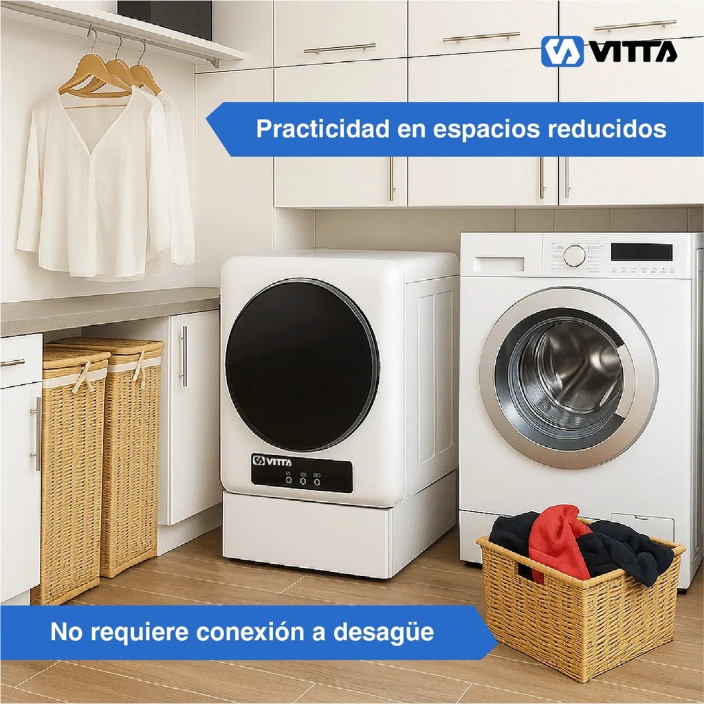 Secarropas Por Calor Vitta 4kg Panel Digital 4 Programas Blanco