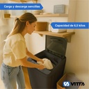 Lavasecarropas Vitta 6.5 Kg Automatico Silver Carga Superior Gris
