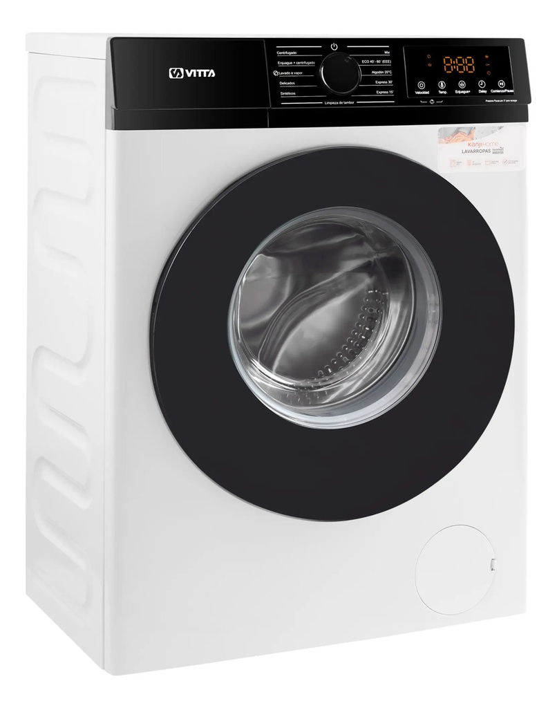 Lavarropas Vitta Inverter 8kg White 1200 Rpm Vit-wmcfwt8k Silver