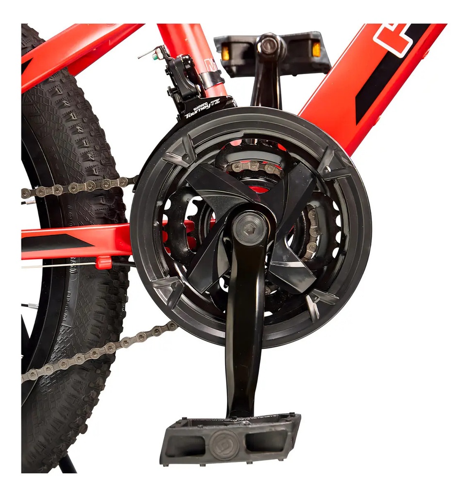 Bicicleta Mountain Bike R20'' 21 Vel. C/ Cambios Shimano Color Rojo Tamaño Del Cuadro Único