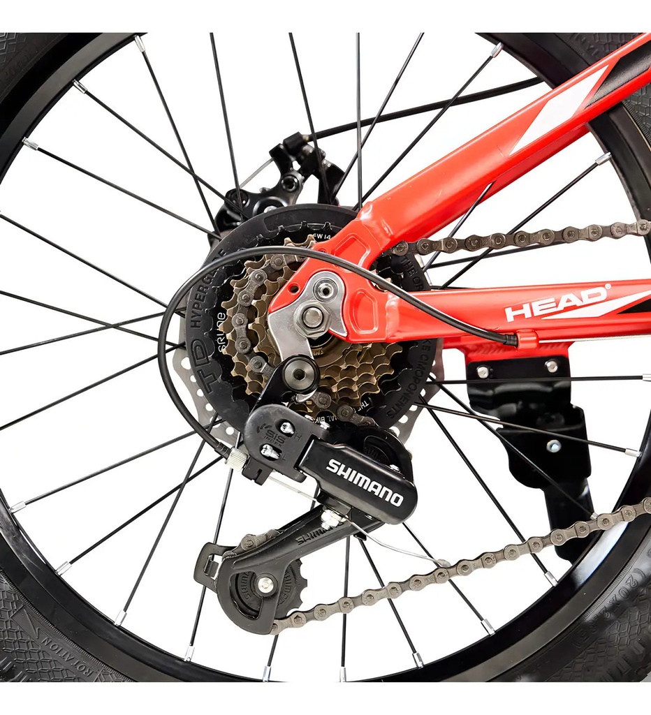Bicicleta Mountain Bike R20'' 21 Vel. C/ Cambios Shimano Color Rojo Tamaño Del Cuadro Único
