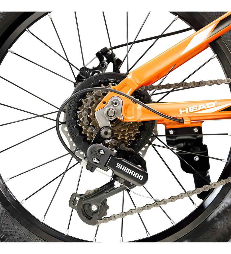 Bicicleta Mountain Bike R20'' 21 Vel. C/ Cambios Shimano Color Naranja Tamaño Del Cuadro Único
