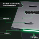 Escritorio Gamer Con Rgb Ultrom Fibra De Carbono Gt-2309 Negro