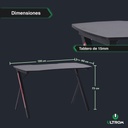Escritorio Gamer Ultrom Gt-2310 Fibra De Carbono 120x60x73cm Negro