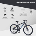 Bicicleta Mtb Anderson S400 R29, 21v Freno A Disco, Con Suspensión, Color Negro/verde/blanco Tamaño Del Cuadro S