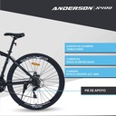 Bicicleta Mtb Anderson S400 R29, 21v Freno A Disco, Con Suspensión, Color Negro/blanco Tamaño Del Cuadro S