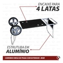 Carrito Mor De Playa Aluminio Para Conservadora Y Reposera Negro