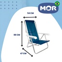 Mor Reposera Sillón 8 Posiciones Aluminio Color Azul