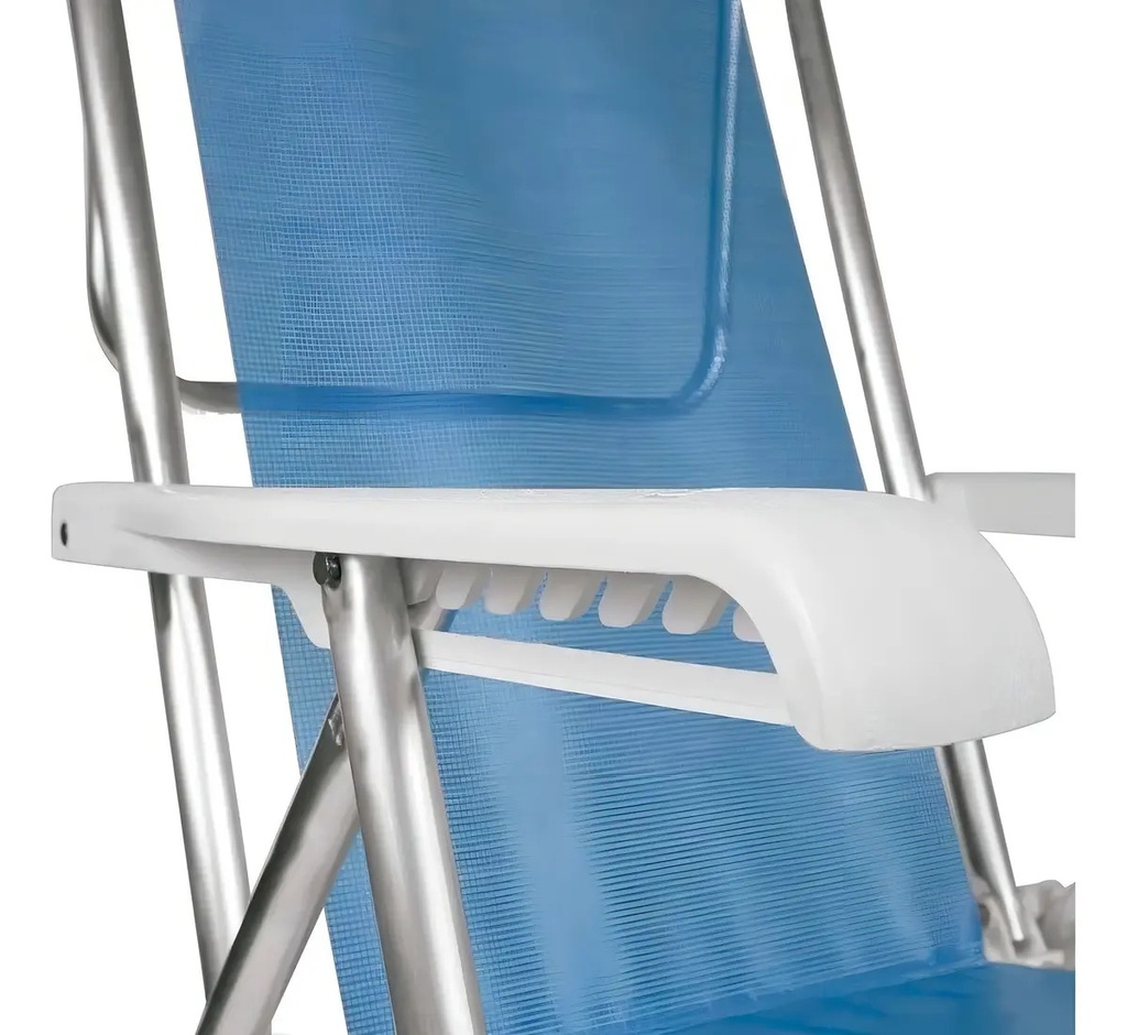 Mor Reposera Sillón 8 Posiciones Aluminio Color Azul