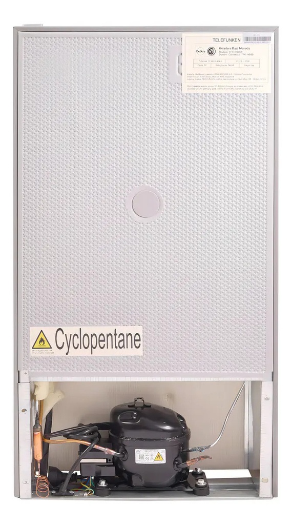 Heladera Bajo Mesada Telefunken 90 Litros Gris Tfk-hb90 Gris