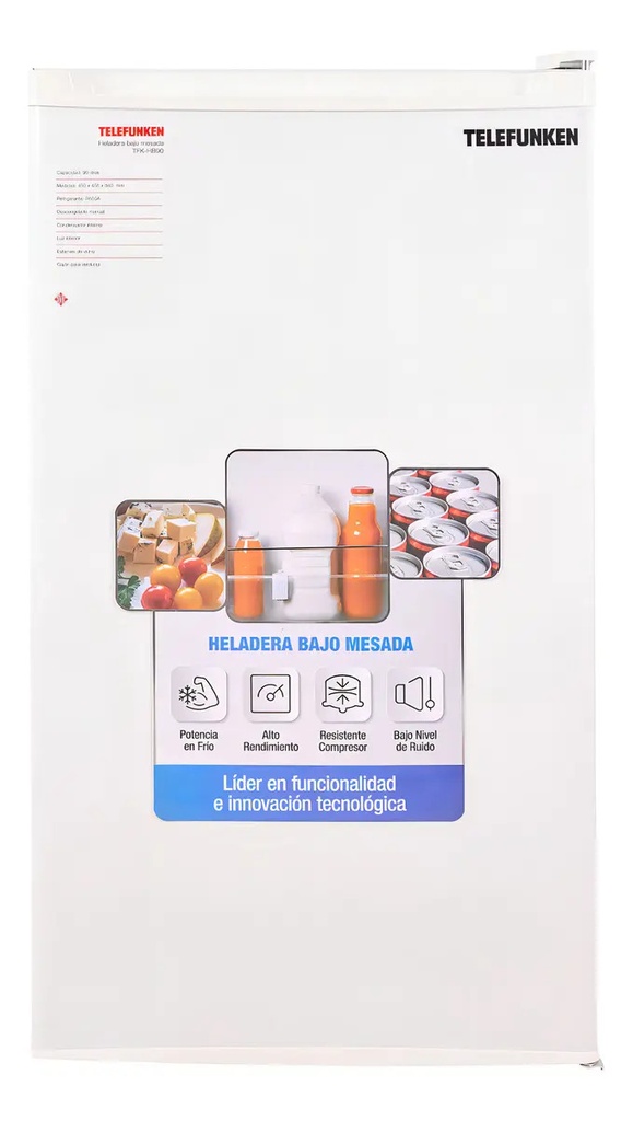Heladera Bajo Mesada Telefunken 90 Litros Blanco Tfk-hb90