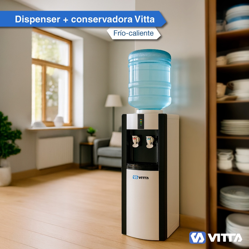 Dispenser De Agua Vitta Frío/calor Con Conservadora Dafcb001 Gris