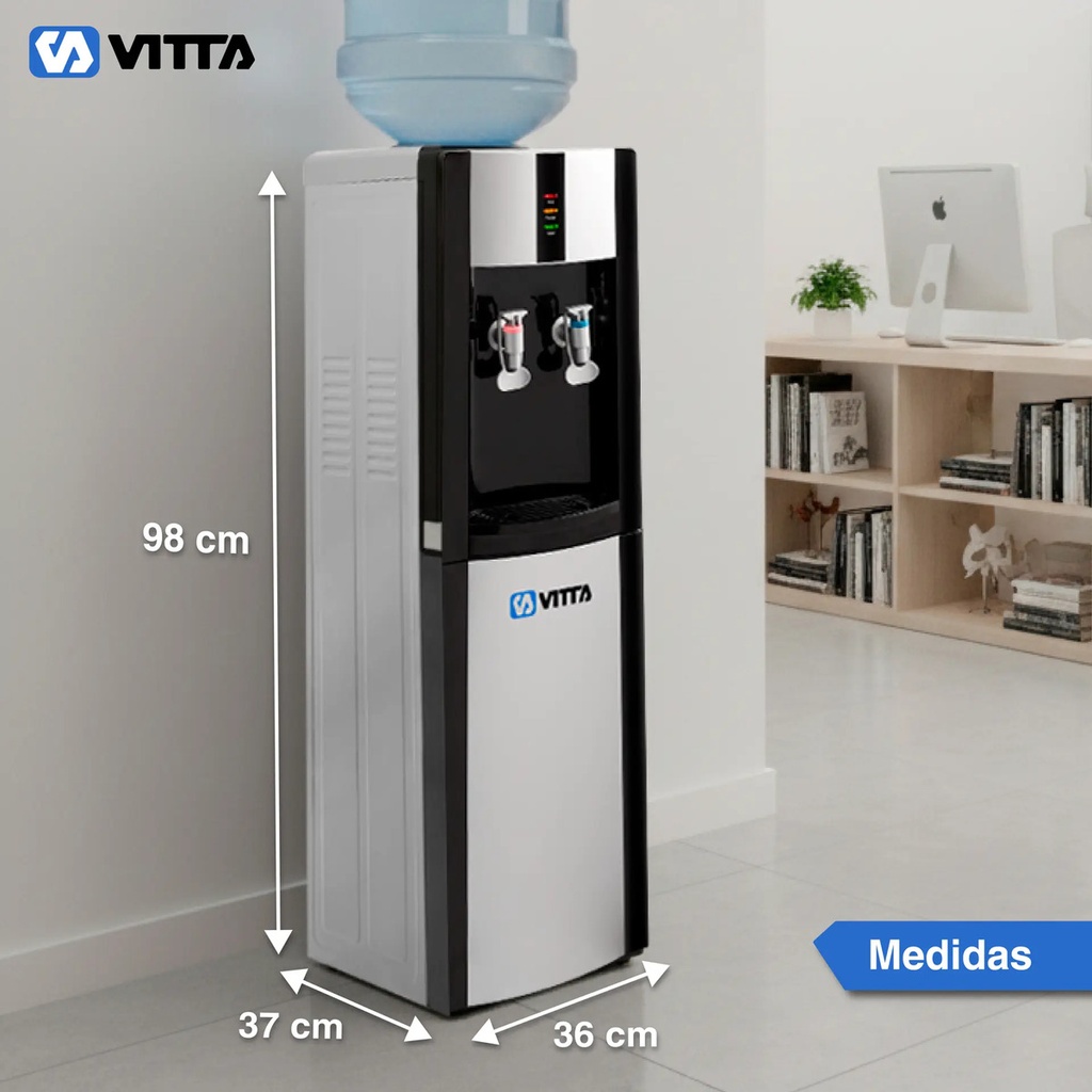 Dispenser De Agua Vitta Frío/calor Con Conservadora Dafcb001 Gris