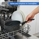 Baterias De Cocina Kanji Gourmet 9 Piezas Antiadherente Mármol Negro