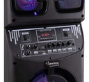 Parlante Portatil Torre Con Microfono Temuki Usb Led 7200w N Negro