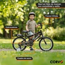 Bicicleta Infantil Corvo Rodado 16 Rueditas Acero Negro 16  