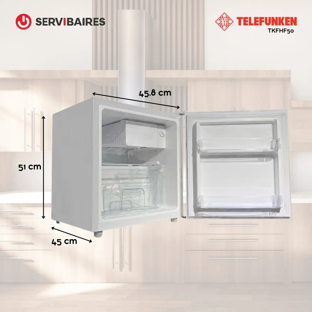 Heladera Bajo Mesada Minibar Telefunken 50l Tfk-hf50 Blanca Color Blanco