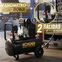 Compresor De Aire Con Kit Konan 40 Lts 2hp 8 Bar 135 L/min Doble Salida Manometro Monofasico Negro 50 Hz Monofásica