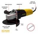 Amoladora Angular Konan 115mm 720w Corte Y Desbaste Eléctrica Amarillo Y Negro 50