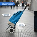 Changuito De Compras Reforzado 35 L Plegable Mercado Y Hogar Celeste