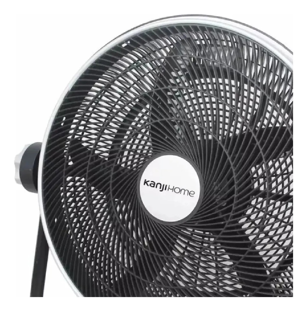 Ventilador De Piso Kanji Kjh-fh1405 Con 5 Aspas De Plástico Negro De 14  35.56 Cm