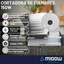Cortadora Fiambres Y Alimentos Familiar Midow Corte 1-15mm Gris