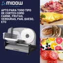 Cortadora Fiambres Y Alimentos Familiar Midow Corte 1-15mm Gris