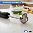 Minipimer Mixer Vitta 800w 2 Vel Acero Inoxidable Negra Negro