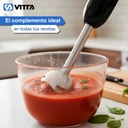 Minipimer Mixer Vitta 800w 2 Vel Acero Inoxidable Negra Negro