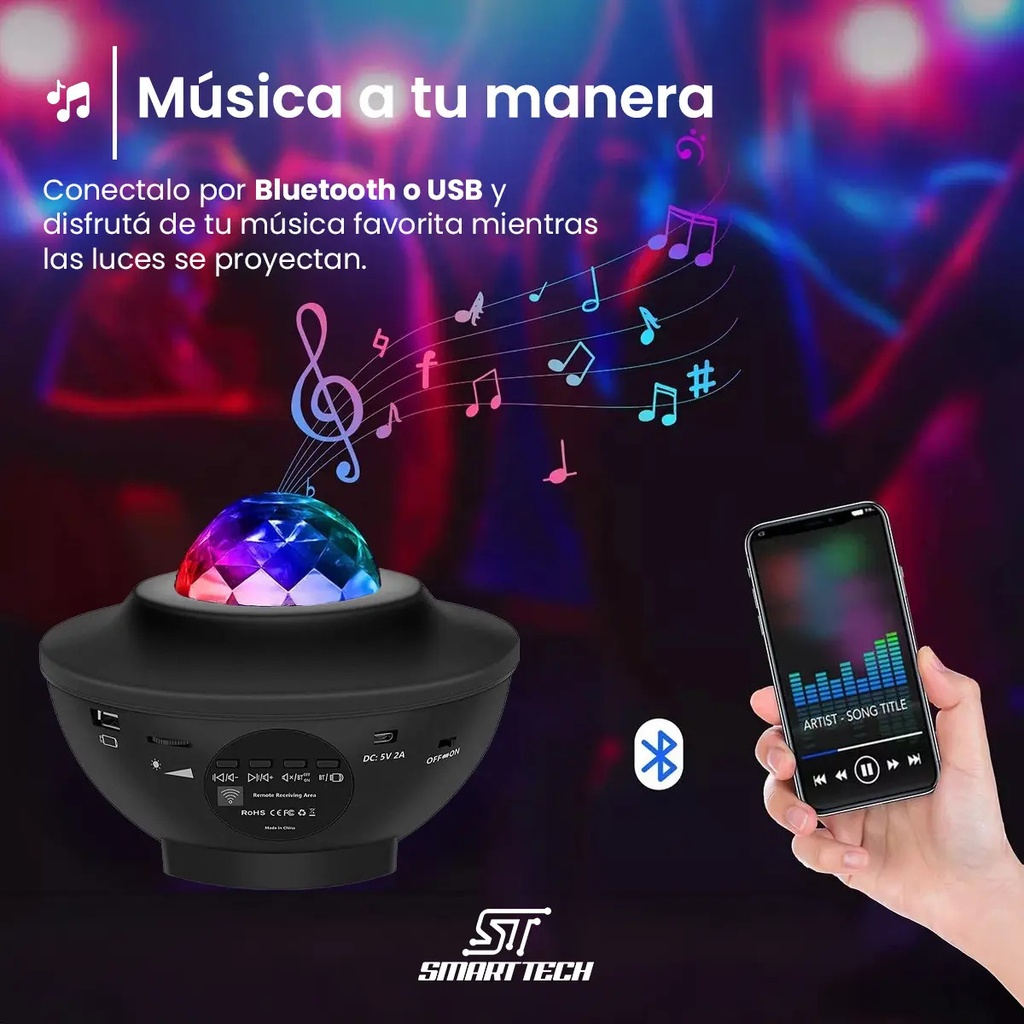 Proyector Luz Galaxia Led Bl-xk01 Marca Smart Tech Color Negro
