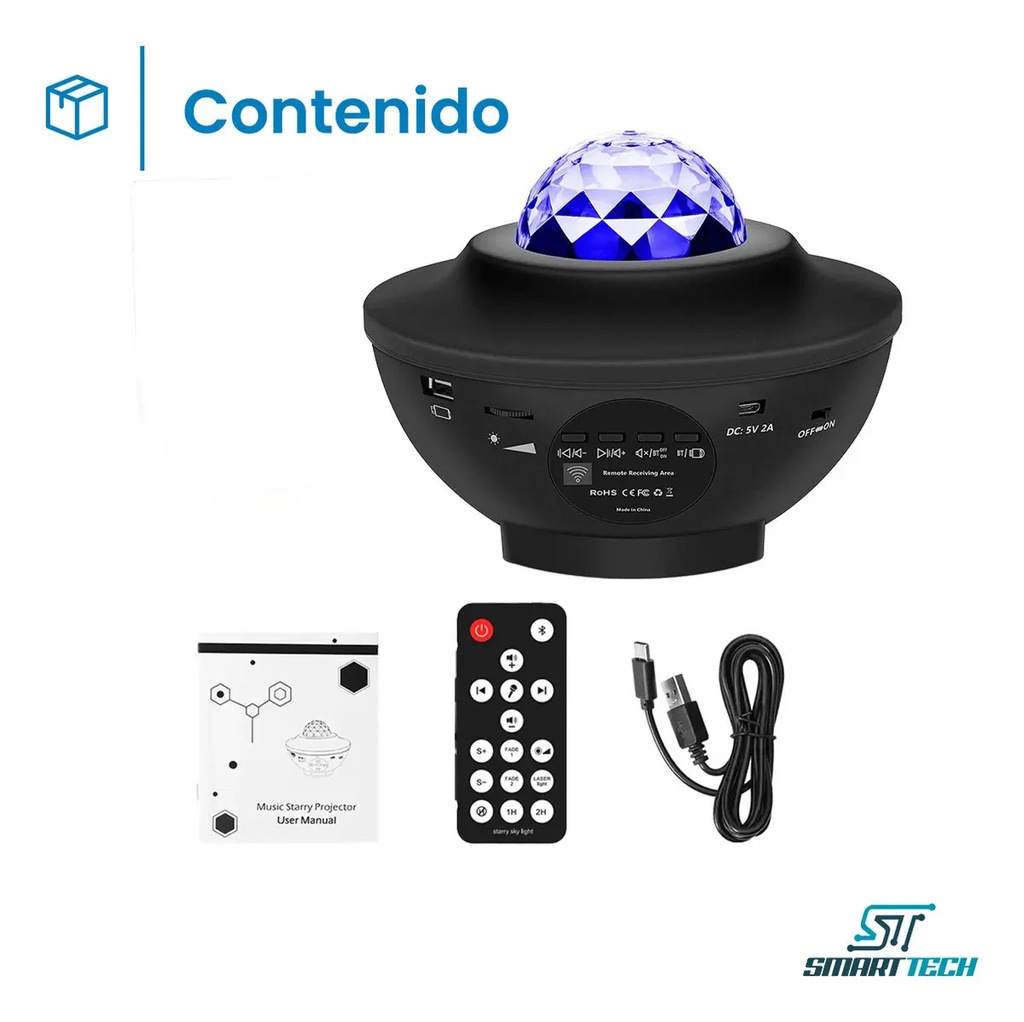 Proyector Luz Galaxia Led Bl-xk01 Marca Smart Tech Color Negro