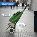 Changuito De Compras Reforzado 35 L Plegable Mercado Y Hogar Verde Oscuro