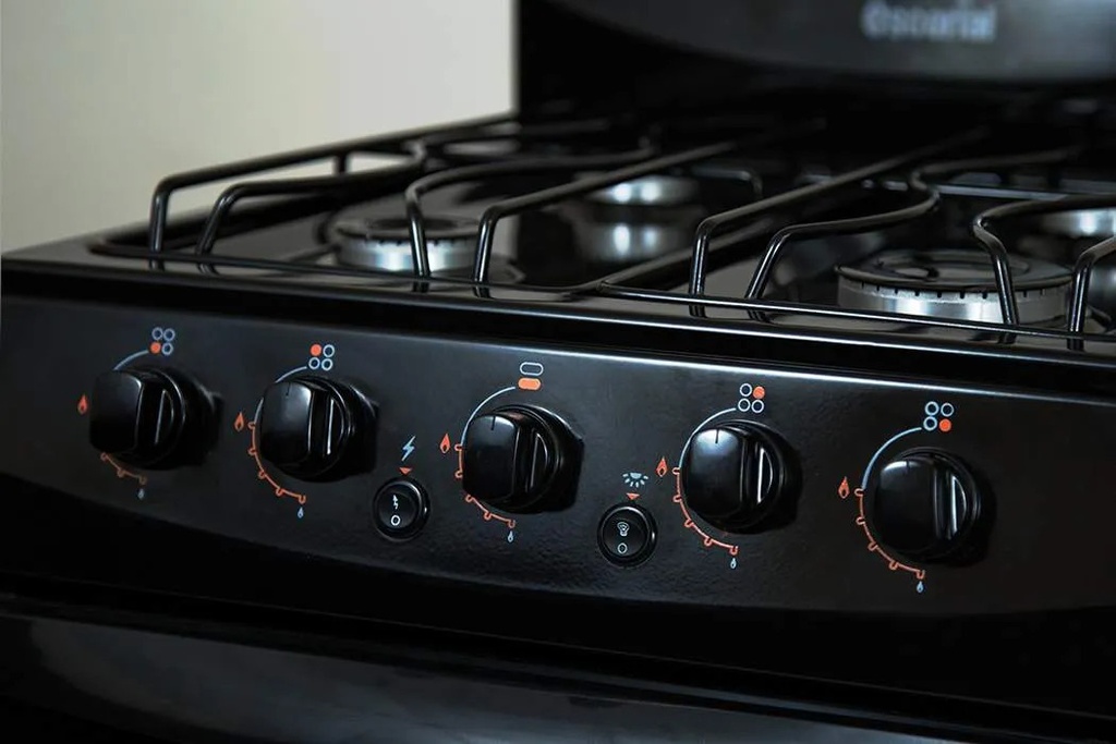Cocina Escorial Palace Cristal Gas Envasado 51cm Negro