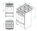 Cocina Escorial Palace Cristal Gas Envasado 51cm Negro
