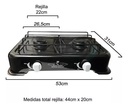 Anafe Cocina 2 Hornallas Enlozado - Gas Envasado. Negro