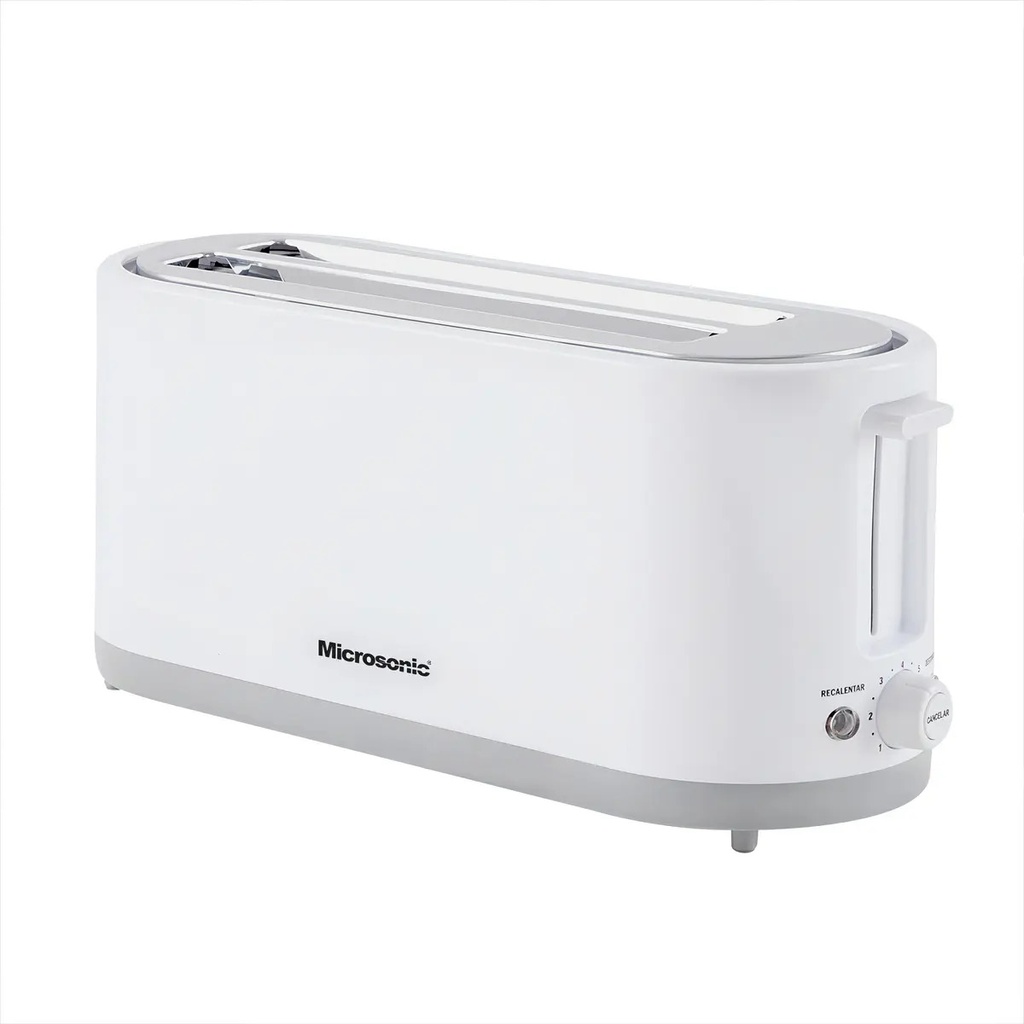 Tostadora Eléctrica Microsonic 4 Panes Rebanadas 7 Niveles Color Blanco