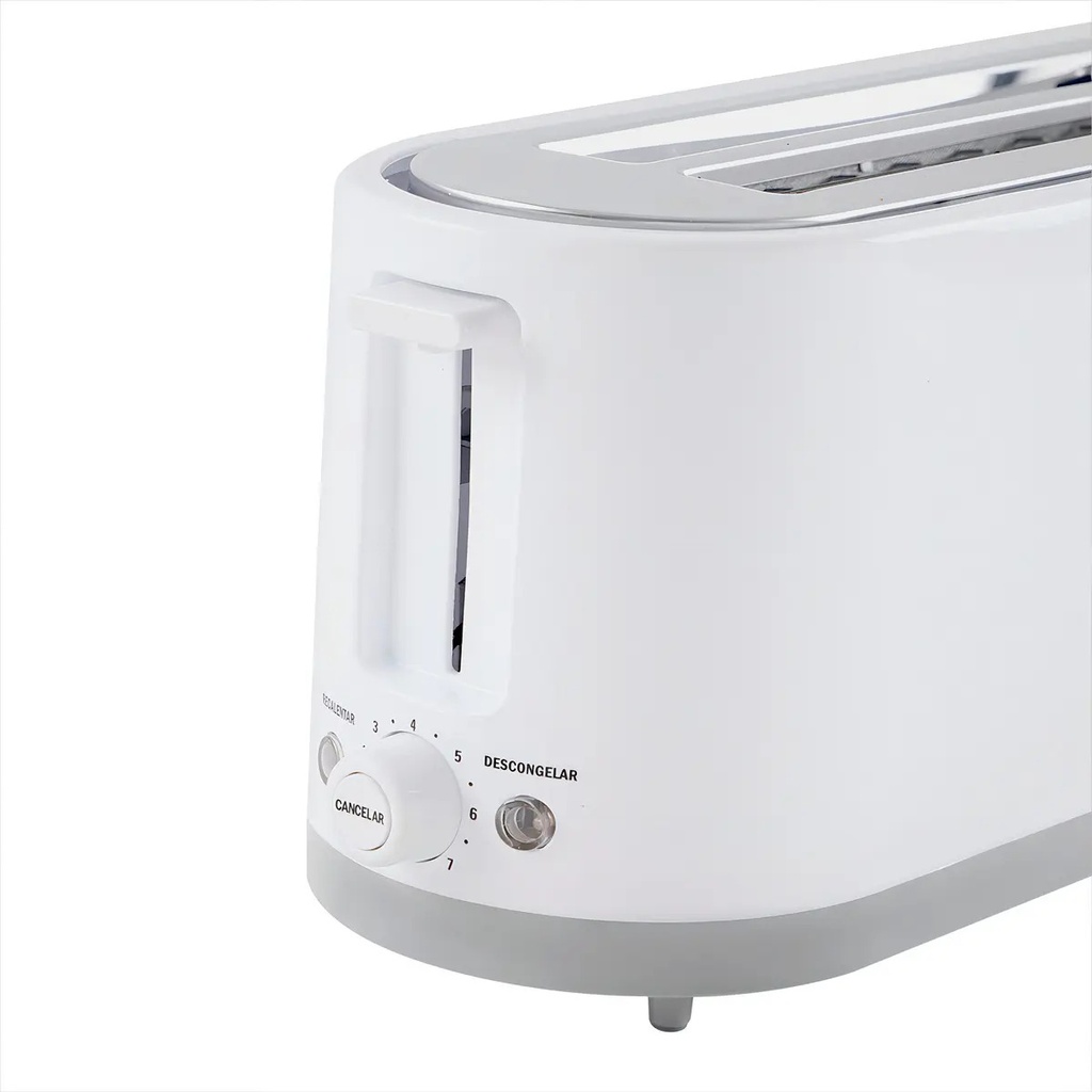 Tostadora Eléctrica Microsonic 4 Panes Rebanadas 7 Niveles Color Blanco