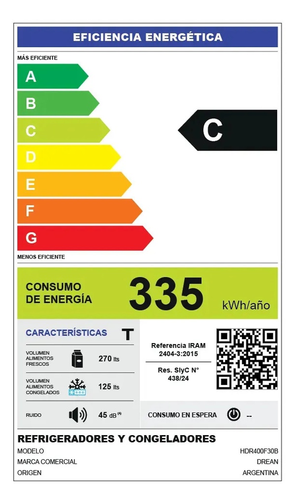 Heladera Con Freezer Cíclica 397 L Blanca Drean Hdr400f30b - Blanco