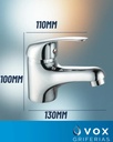 Griferia Monocomando Vox 035mm Acero Inox Cromado Vanitory Cromoda Cromado