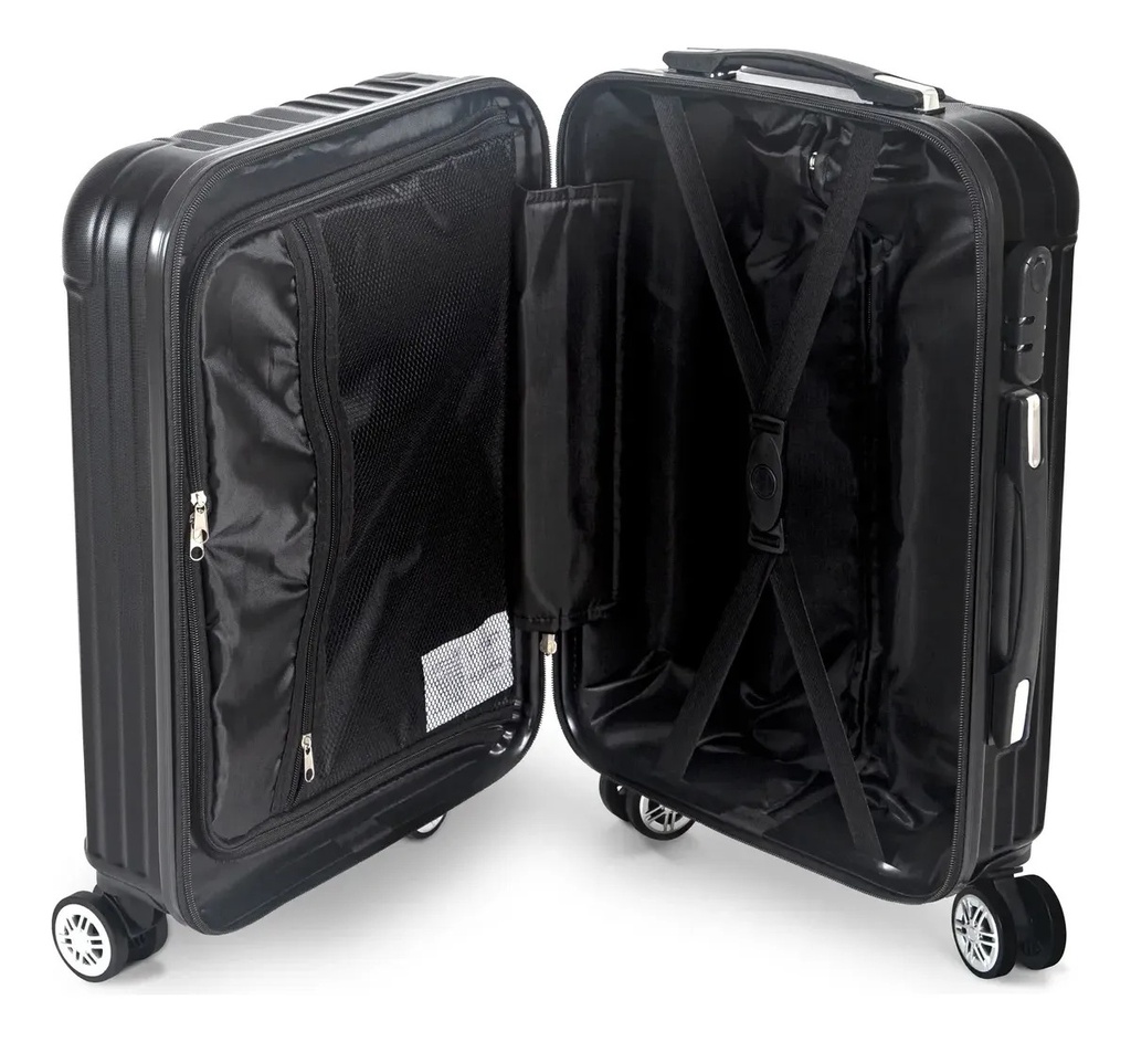 Valija Carry On 20 Cabina Viaje Aeropostale Rigida Ruedas12 Negro Rayas