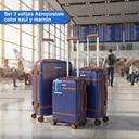 Set 3 Valijas Aeropostales 20 24 28 Rig Rue 360 C/ Azul Y Ma Azul Lisa