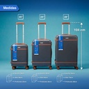 Set 3 Valijas Aeropostales 20 24 28 Rig R360 C/gris/marrón Gris Lisa